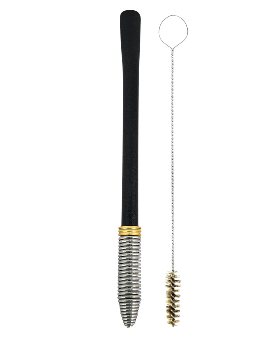Bomba De Terere Aço Inox Lisa Mola Conica Preto 18cm