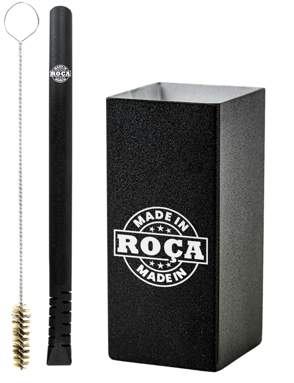 Kit Tereré Copo Cuia Premium Bomba Preto Made in Roça Escrita