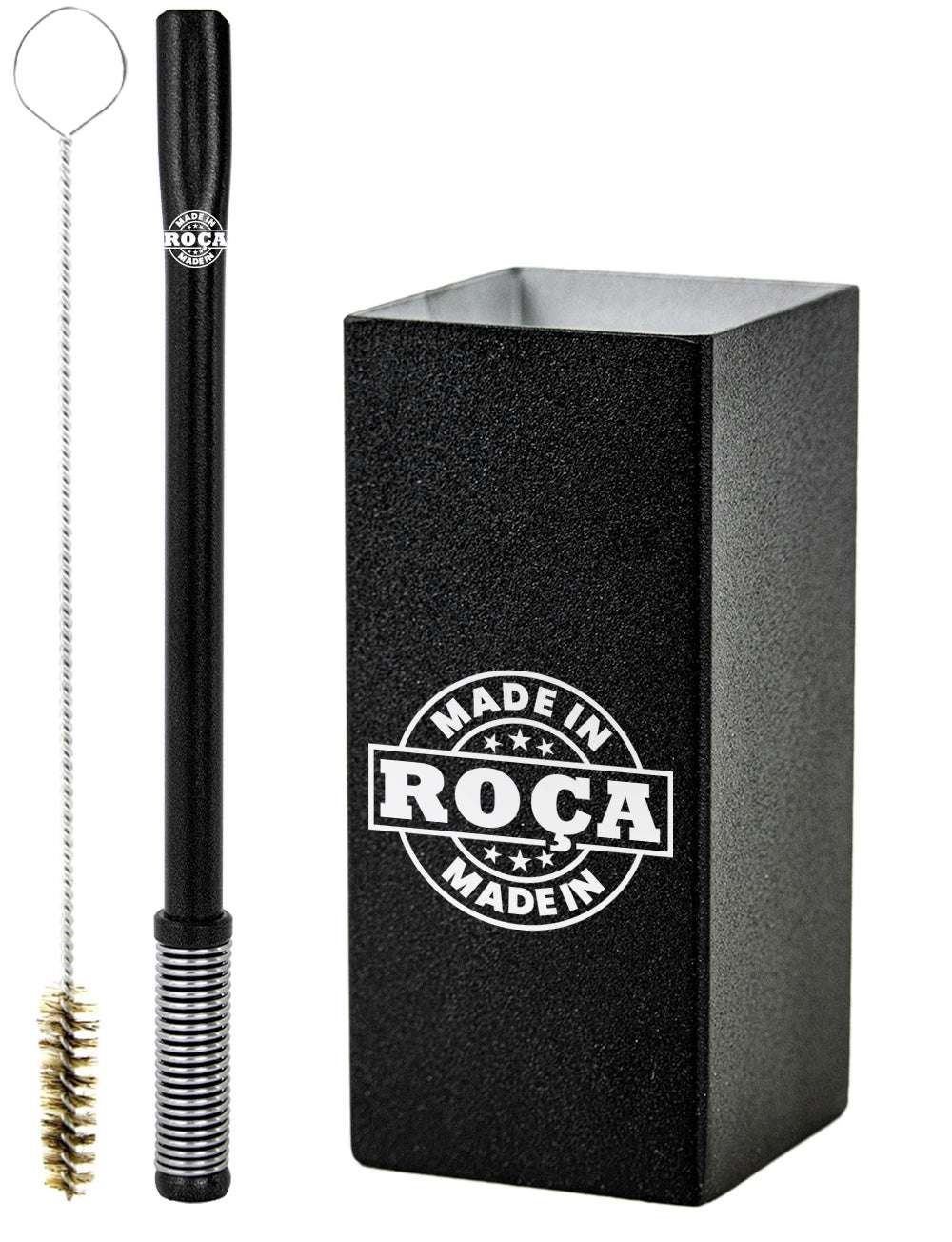 Kit Tereré Copo Cuia Premium Bomba Preto Made in Roça Escrita