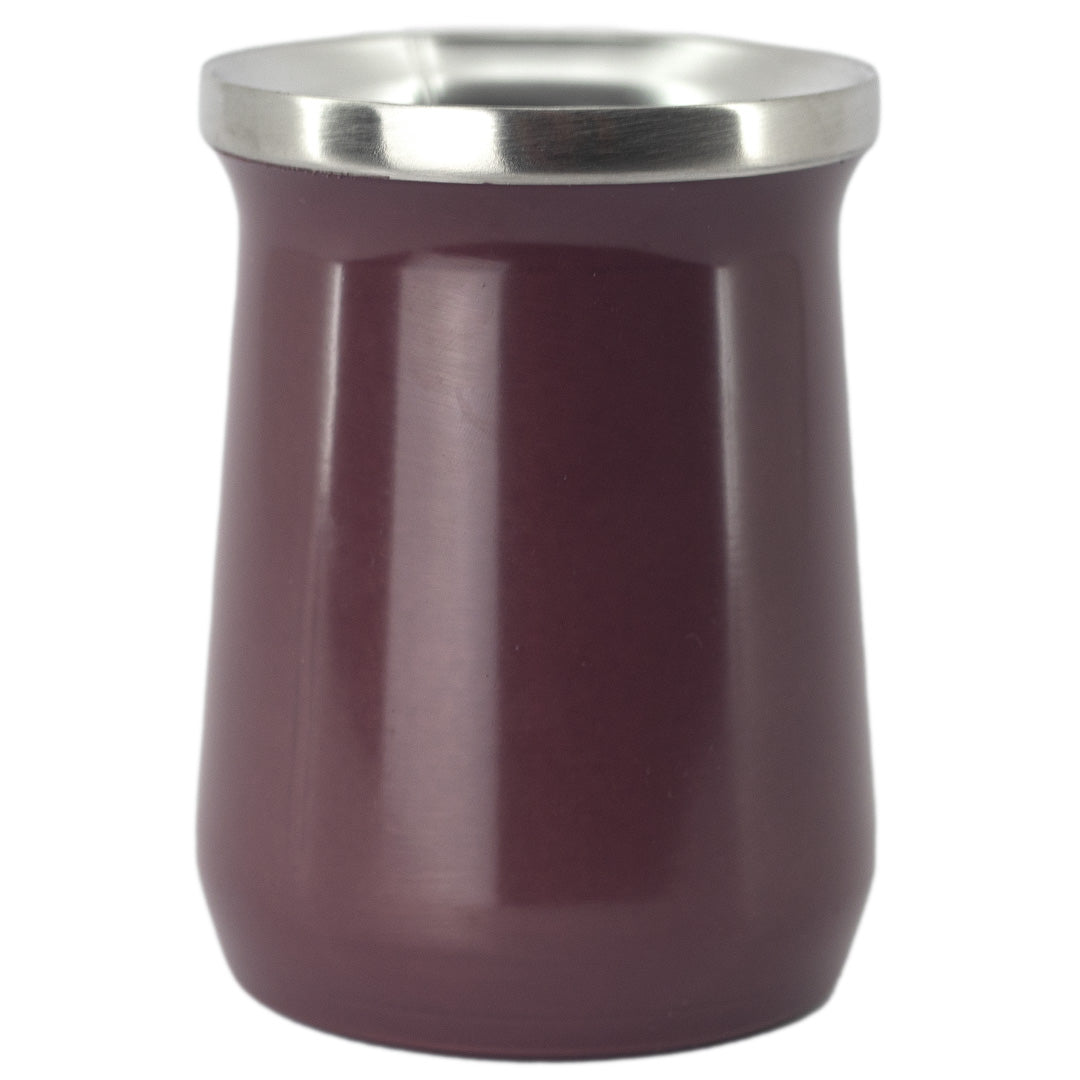 Copo Cuia Tereré Térmico 100% Inox 236ml Bordo
