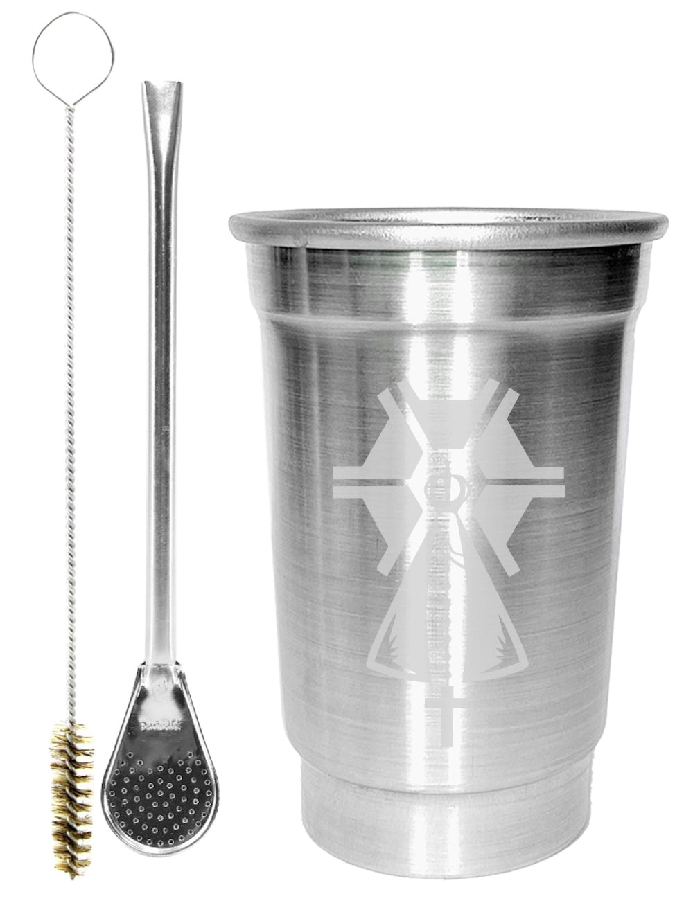 Kit Tereré Copo Cuia Econo Bomba Silver Nossa Senhora Agro