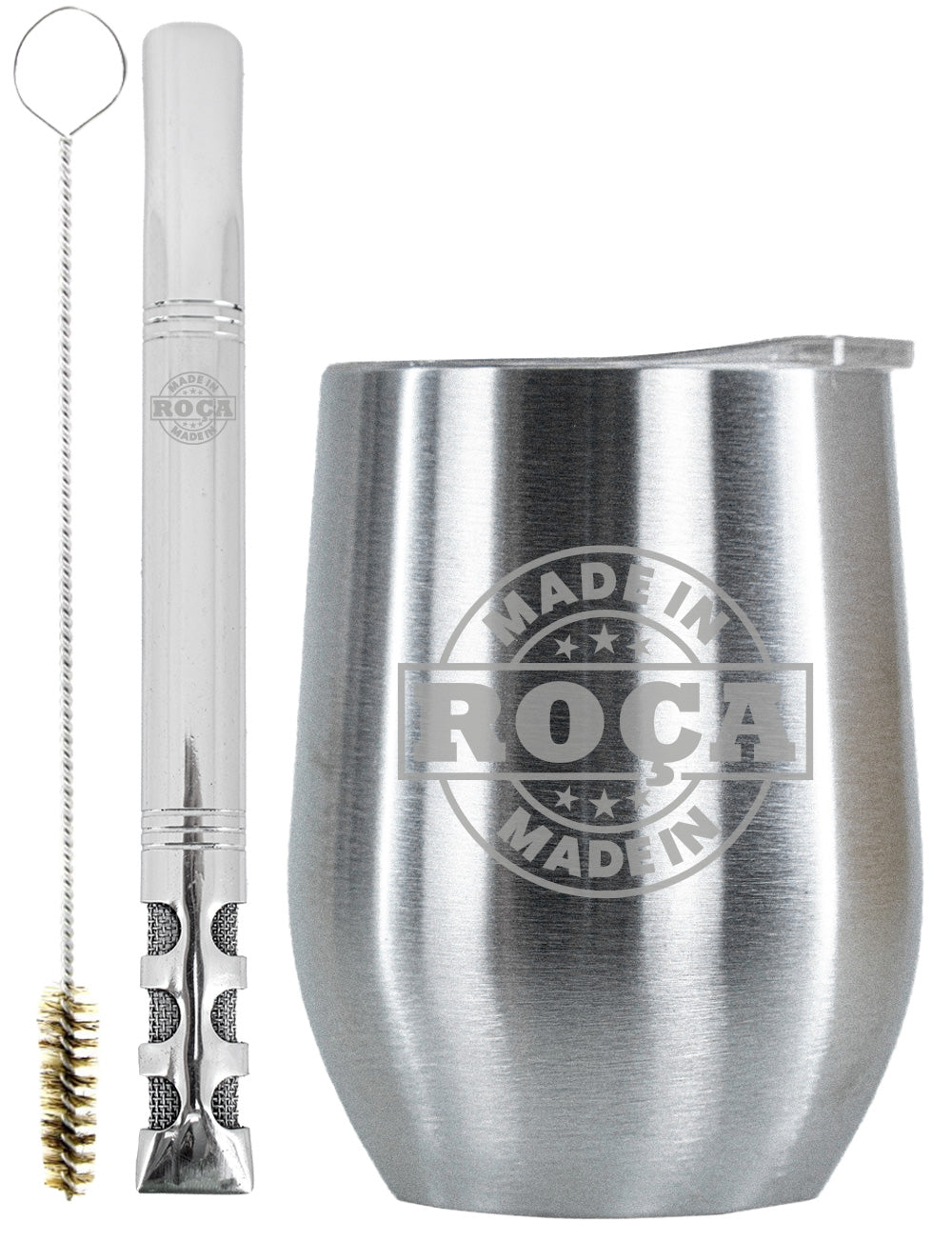Kit Tereré Copo Cuia Premium Bomba Inox Escrita Made In Roça