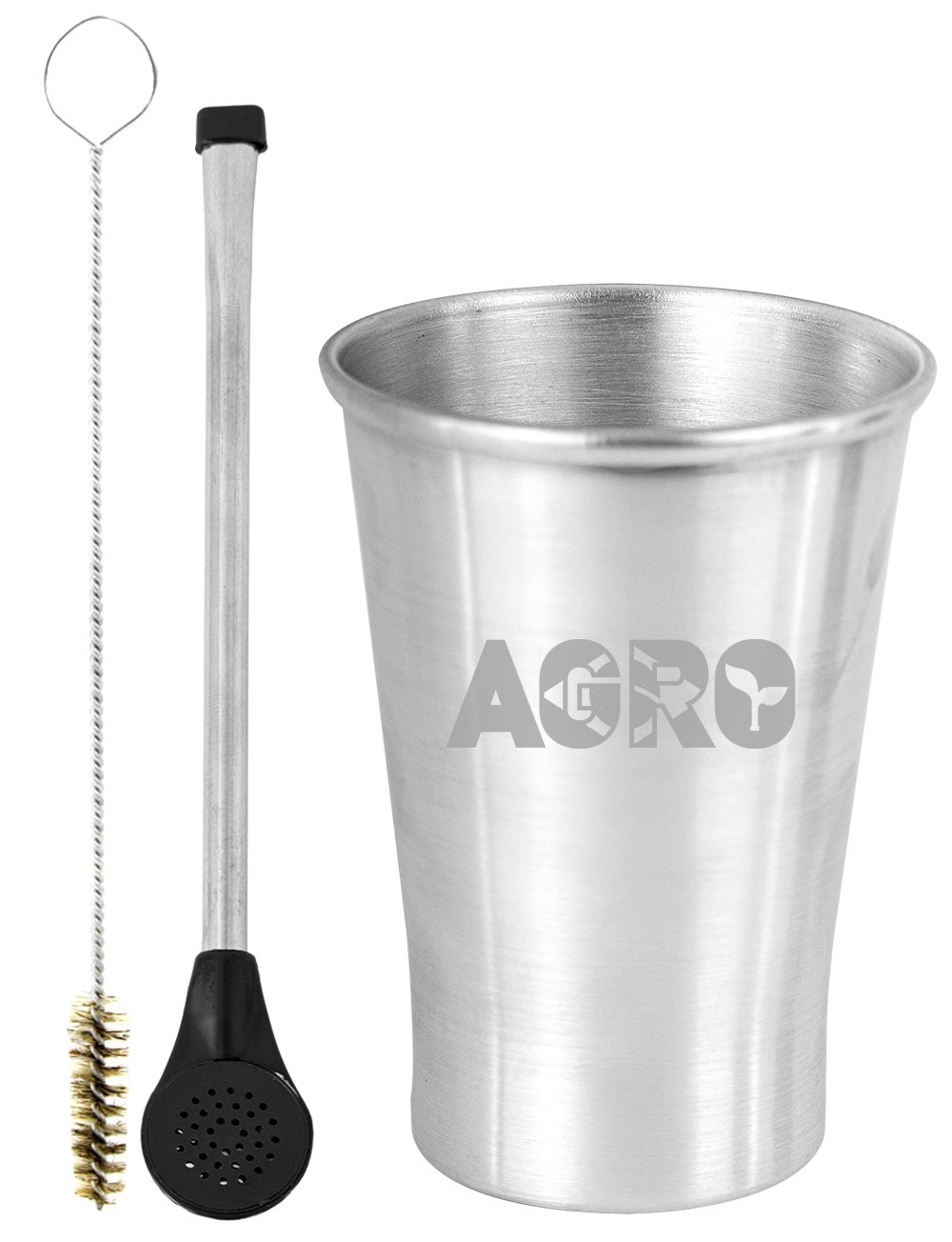 Kit Tereré Copo Cuia Econo Bomba Silver Agro Brasil