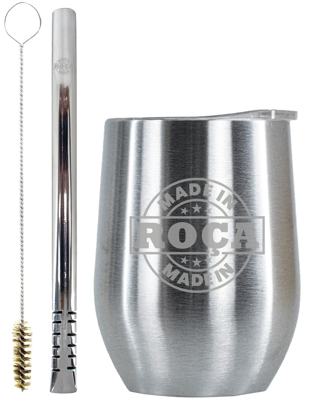 Kit Tereré Copo Cuia Premium Bomba Inox Escrita Made In Roça