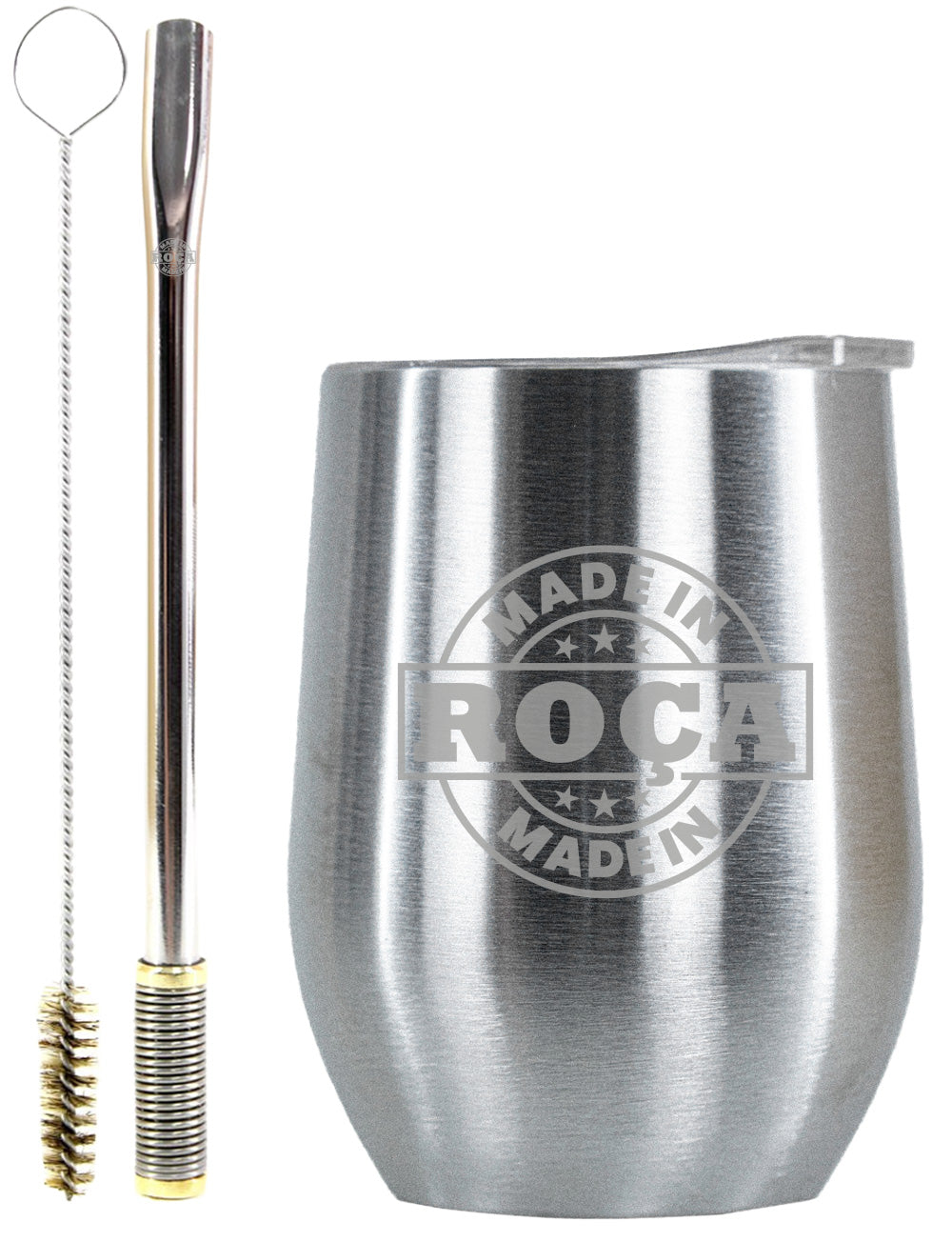 Kit Tereré Copo Cuia Premium Bomba Inox Escrita Made In Roça