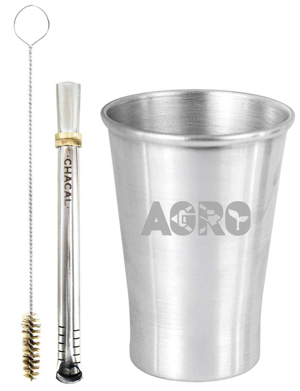 Kit Tereré Copo Cuia Econo Bomba Silver Agro Brasil