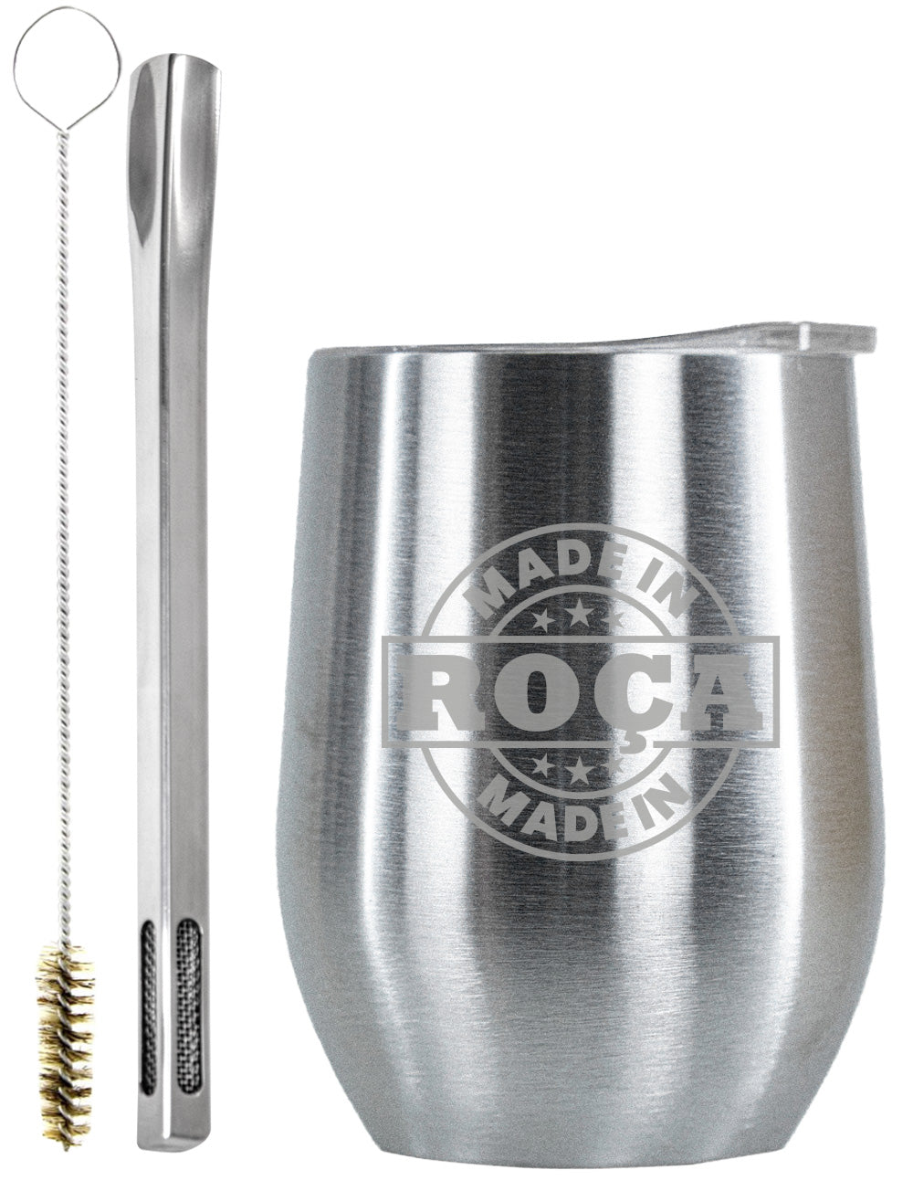 Kit Tereré Copo Cuia Premium Bomba Inox Escrita Made In Roça