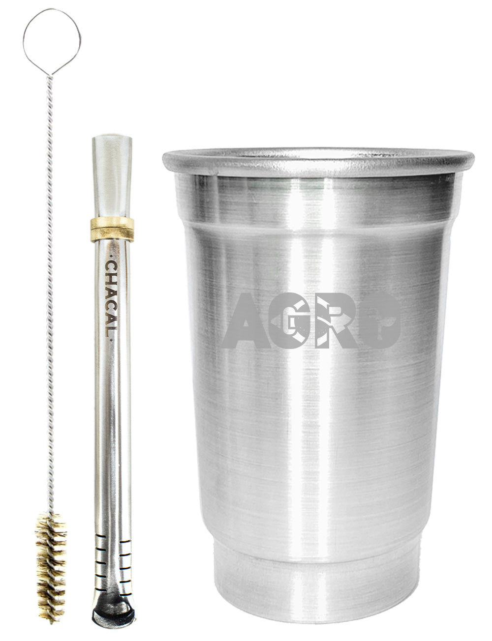 Kit Tereré Copo Cuia Econo Bomba Silver Agro Brasil
