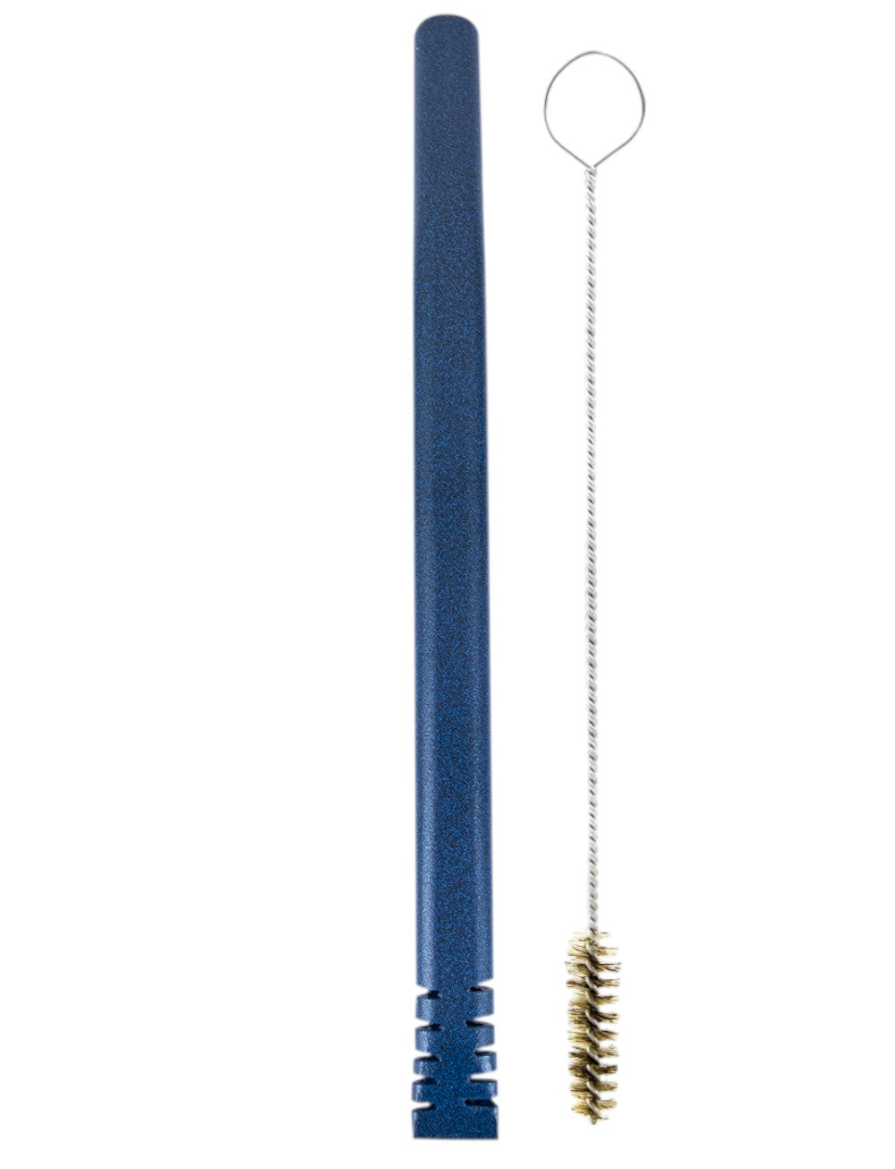 Bomba De Terere 19cm Aço Inox Lisa Filete Azul
