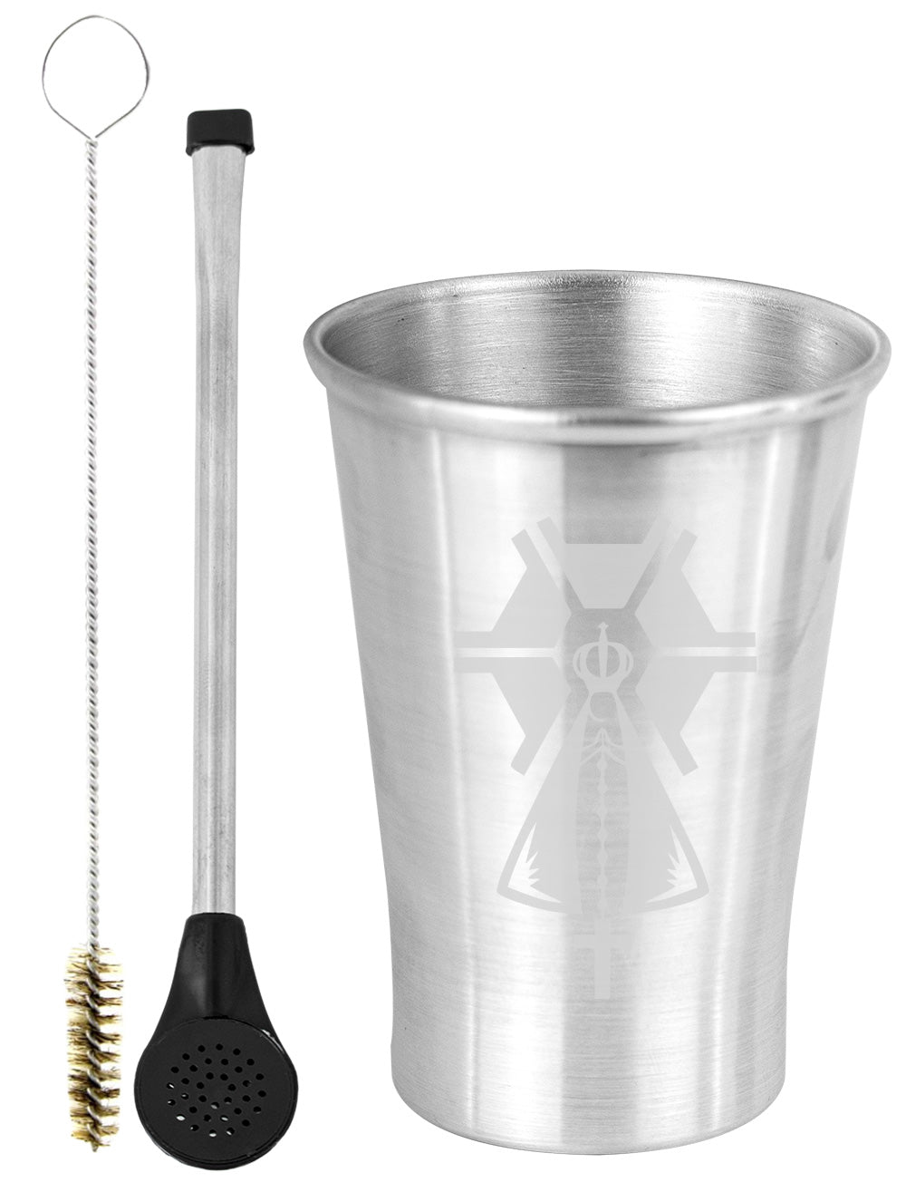 Kit Tereré Copo Cuia Econo Bomba Silver Nossa Senhora Agro