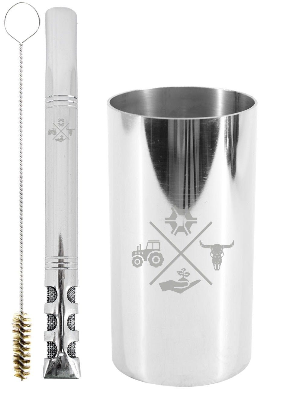 Kit Tereré Copo Cuia Premium Bomba Inox Made in Roça