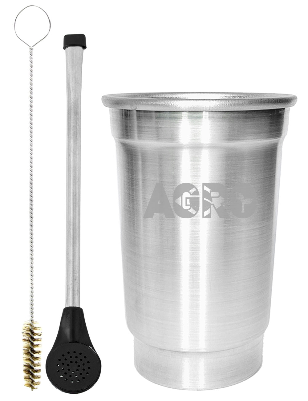 Kit Tereré Copo Cuia Econo Bomba Silver Agro Brasil