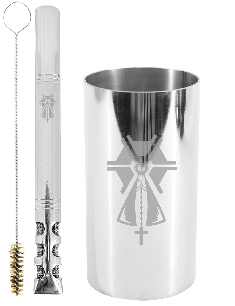 Kit Tereré Copo Cuia Premium Bomba Inox Nossa Senhora Agro