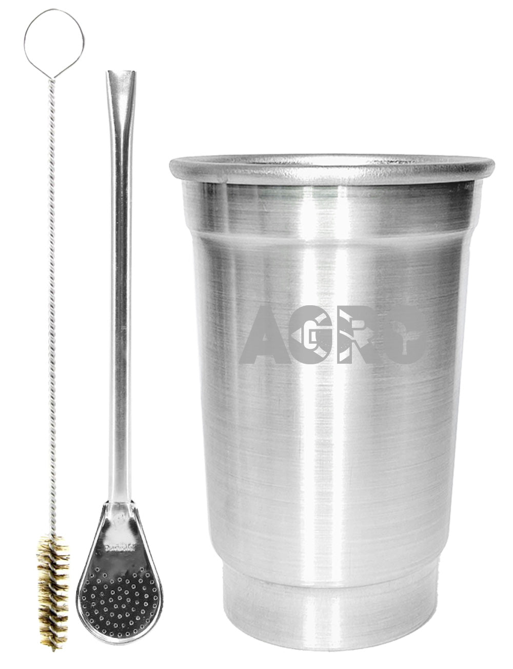 Kit Tereré Copo Cuia Econo Bomba Silver Agro Brasil