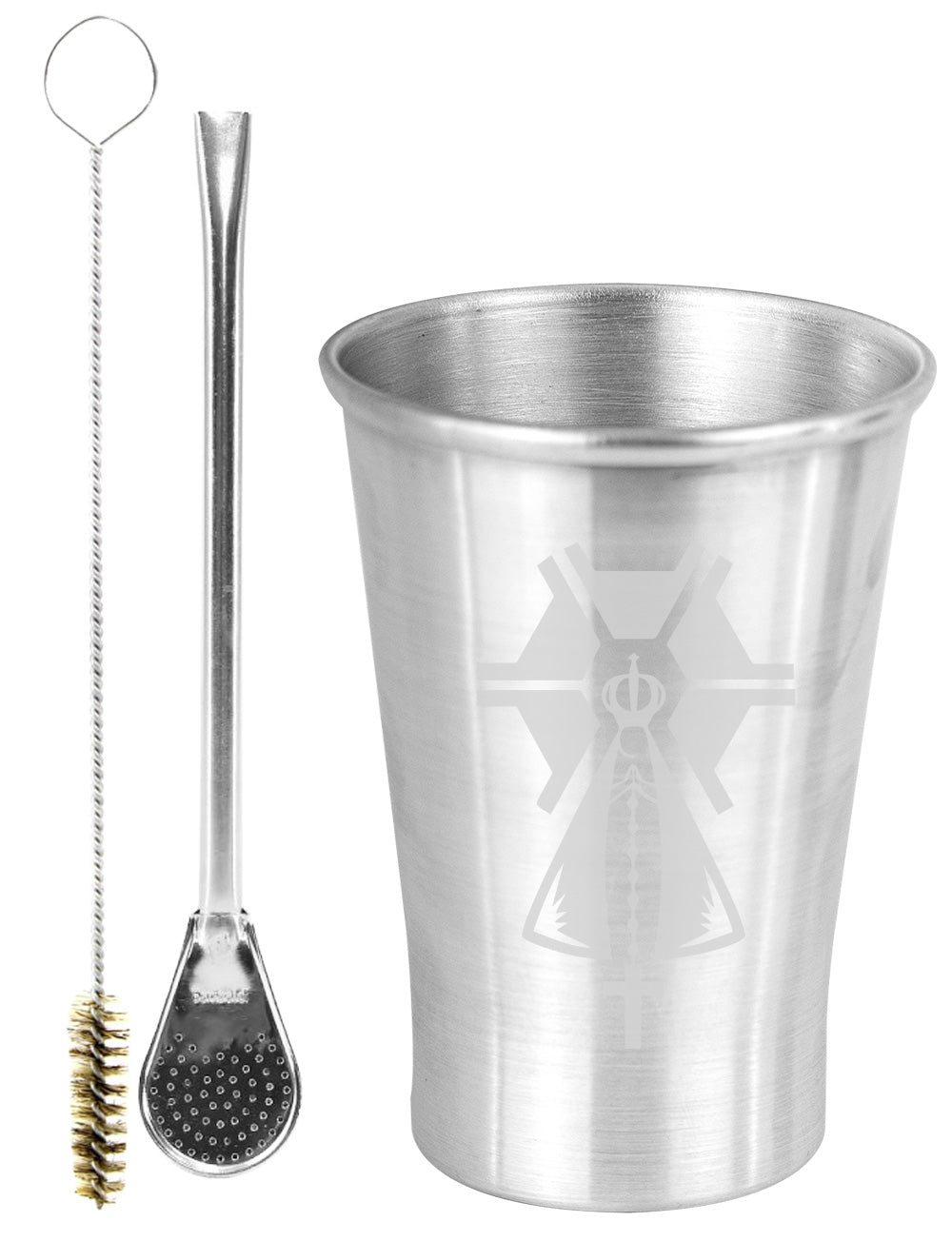 Kit Tereré Copo Cuia Econo Bomba Silver Nossa Senhora Agro