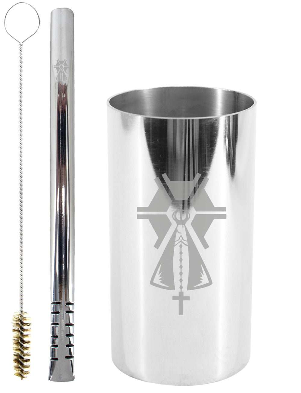 Kit Tereré Copo Cuia Premium Bomba Inox Nossa Senhora Agro