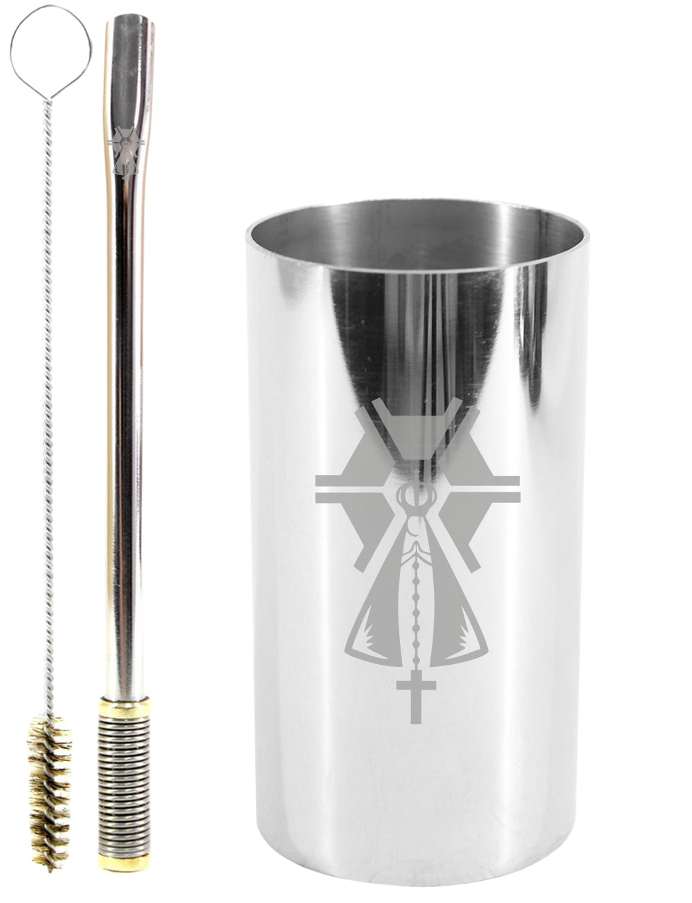 Kit Tereré Copo Cuia Premium Bomba Inox Nossa Senhora Agro