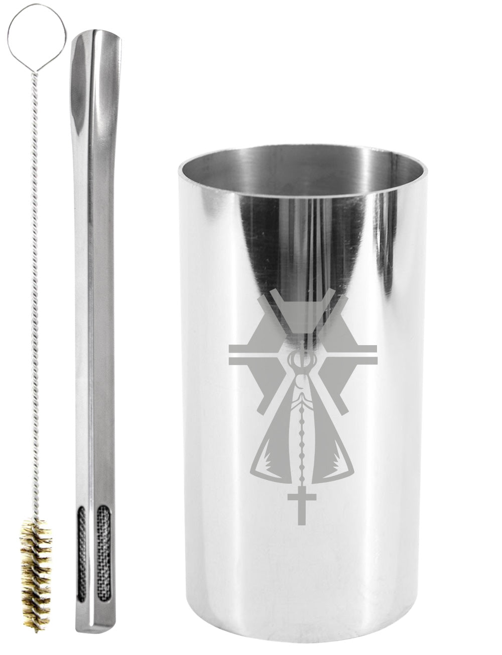 Kit Tereré Copo Cuia Premium Bomba Inox Nossa Senhora Agro