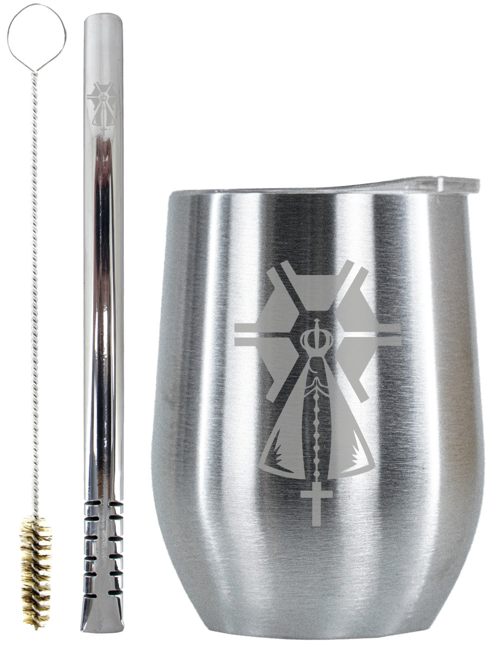 Kit Tereré Copo Cuia Premium Bomba Inox Nossa Senhora Agro