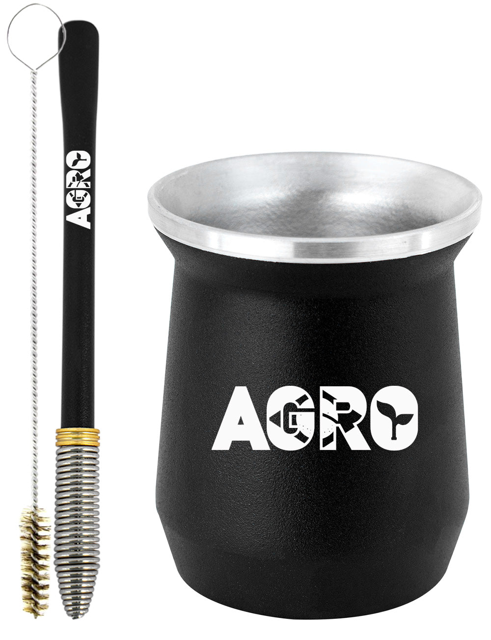 Kit Tereré Copo Cuia Econo Bomba Preto Agro Brasil