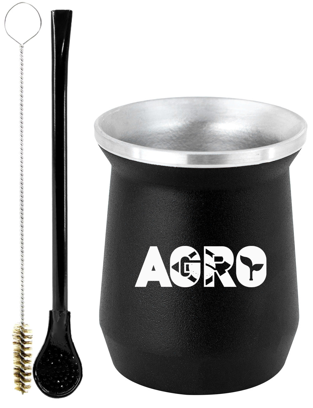 Kit Tereré Copo Cuia Econo Bomba Preto Agro Brasil