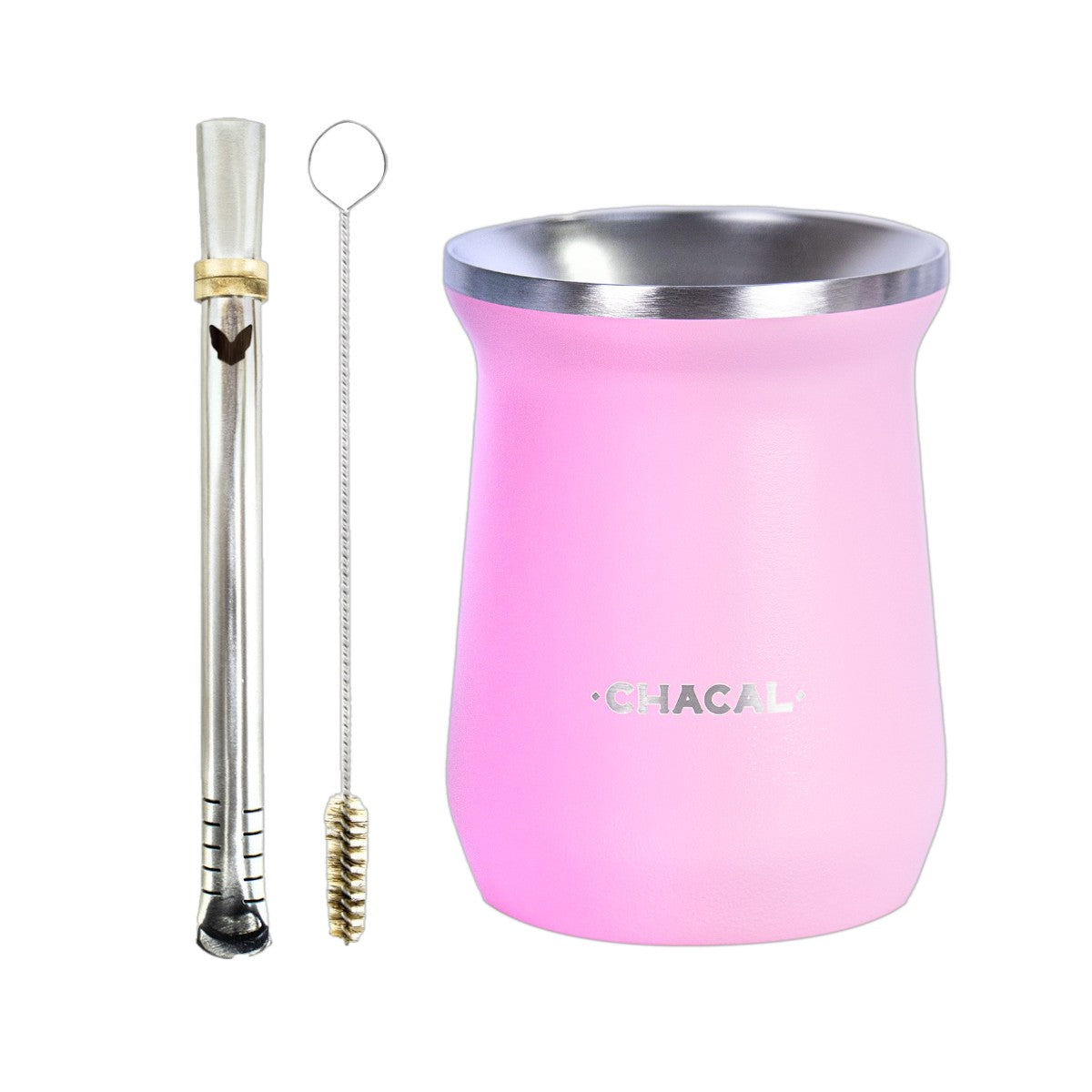 Kit Terere Chacal Copo E Bomba E Escova 100% Inox