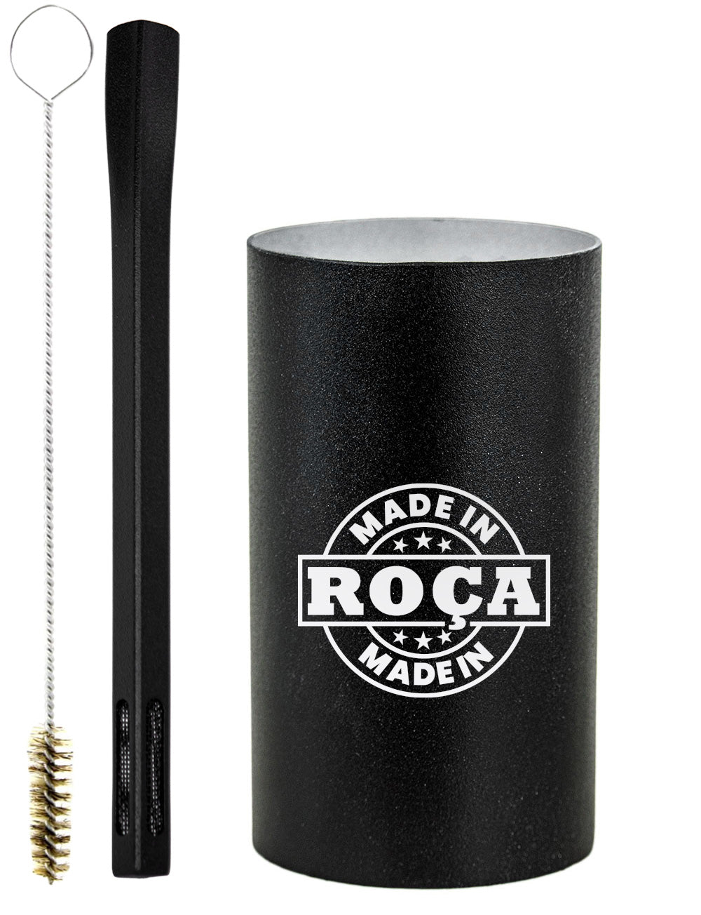 Kit Tereré Copo Cuia Premium Bomba Preto Made in Roça Escrita