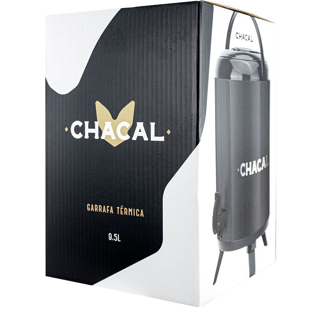 Garrafa Termica Chacal Inox Preto 9.5l Tereré Café Chimarrão Chá