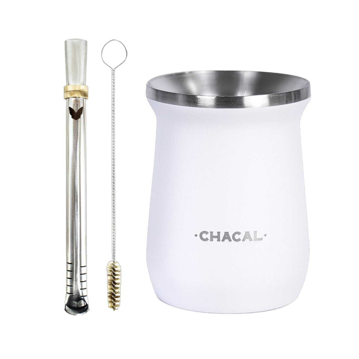Kit Terere Chacal Copo E Bomba E Escova 100% Inox