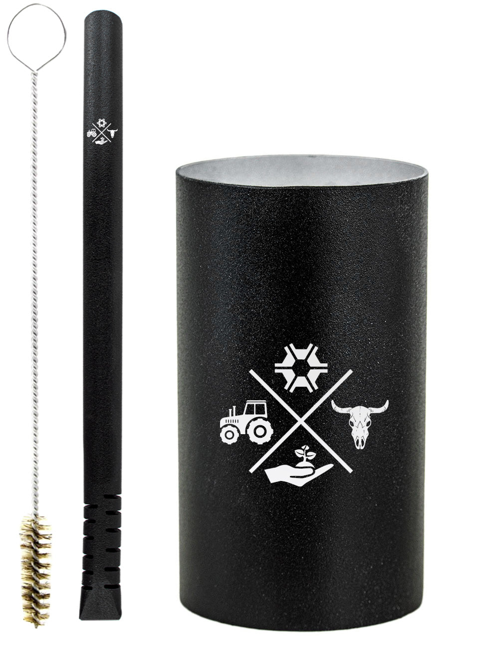 Kit Tereré Copo Cuia Premium Bomba Preto Made in Roça
