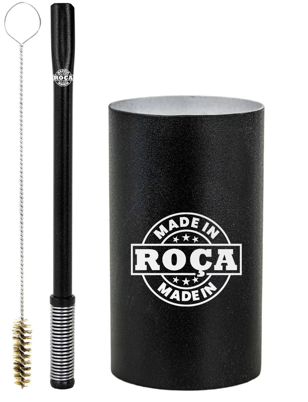 Kit Tereré Copo Cuia Premium Bomba Preto Made in Roça Escrita