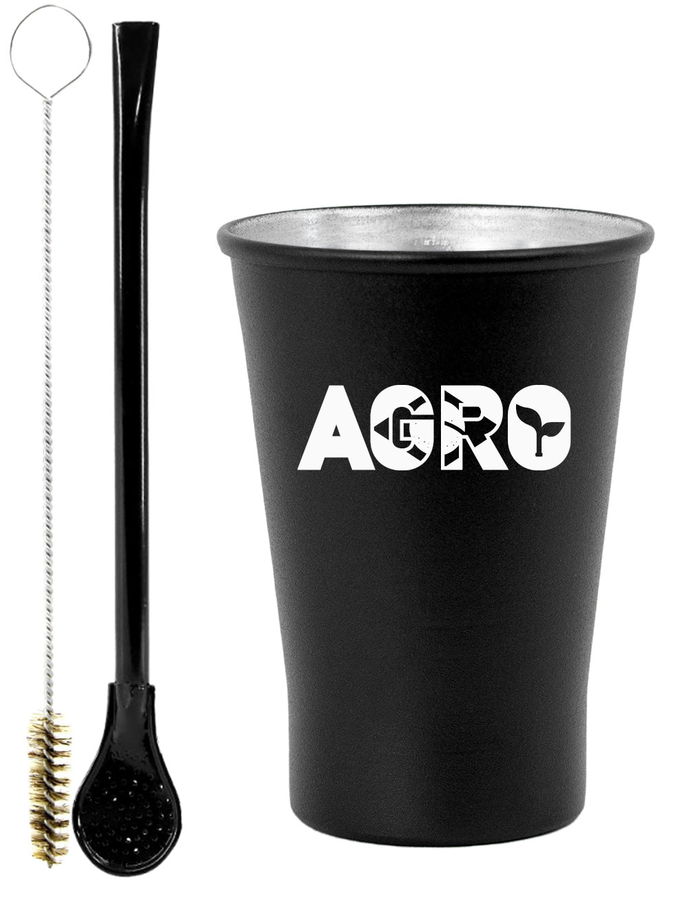 Kit Tereré Copo Cuia Econo Bomba Preto Agro Brasil