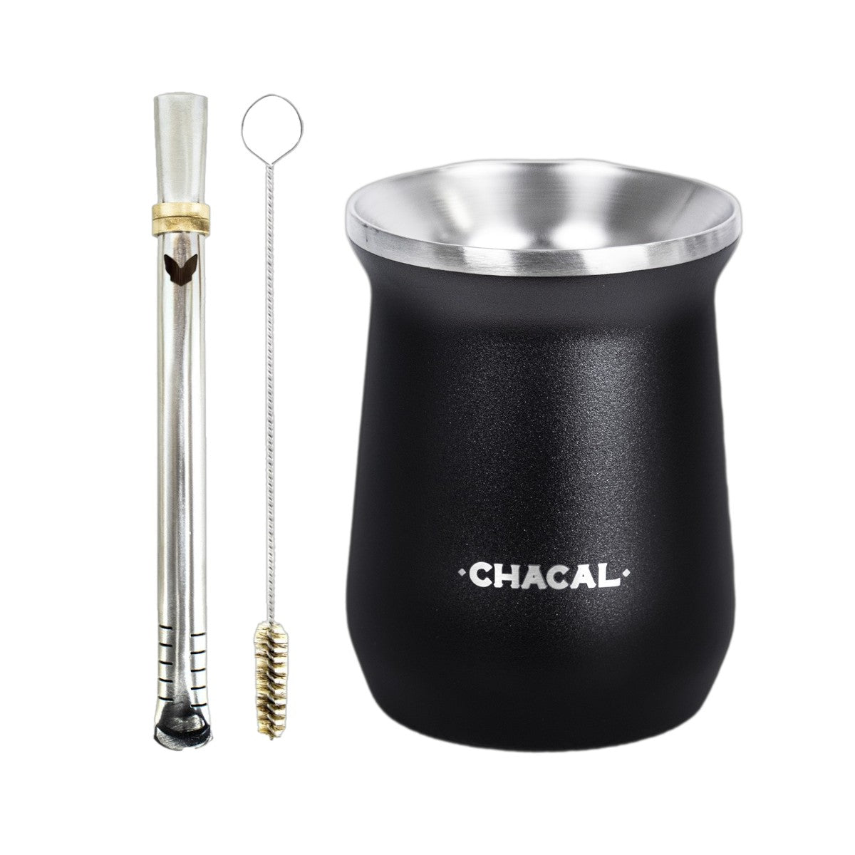 Kit Terere Chacal Copo E Bomba E Escova 100% Inox