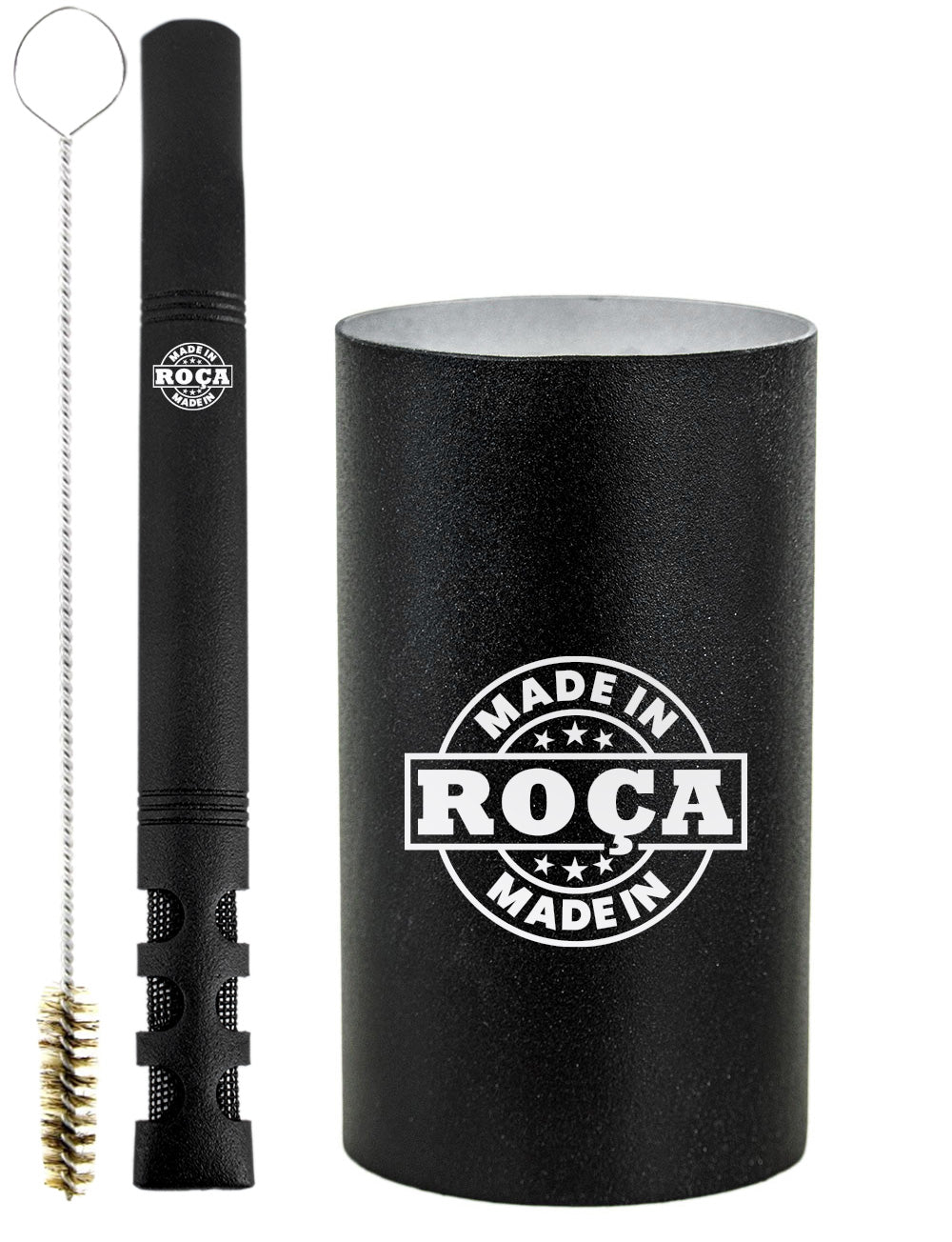 Kit Tereré Copo Cuia Premium Bomba Preto Made in Roça Escrita