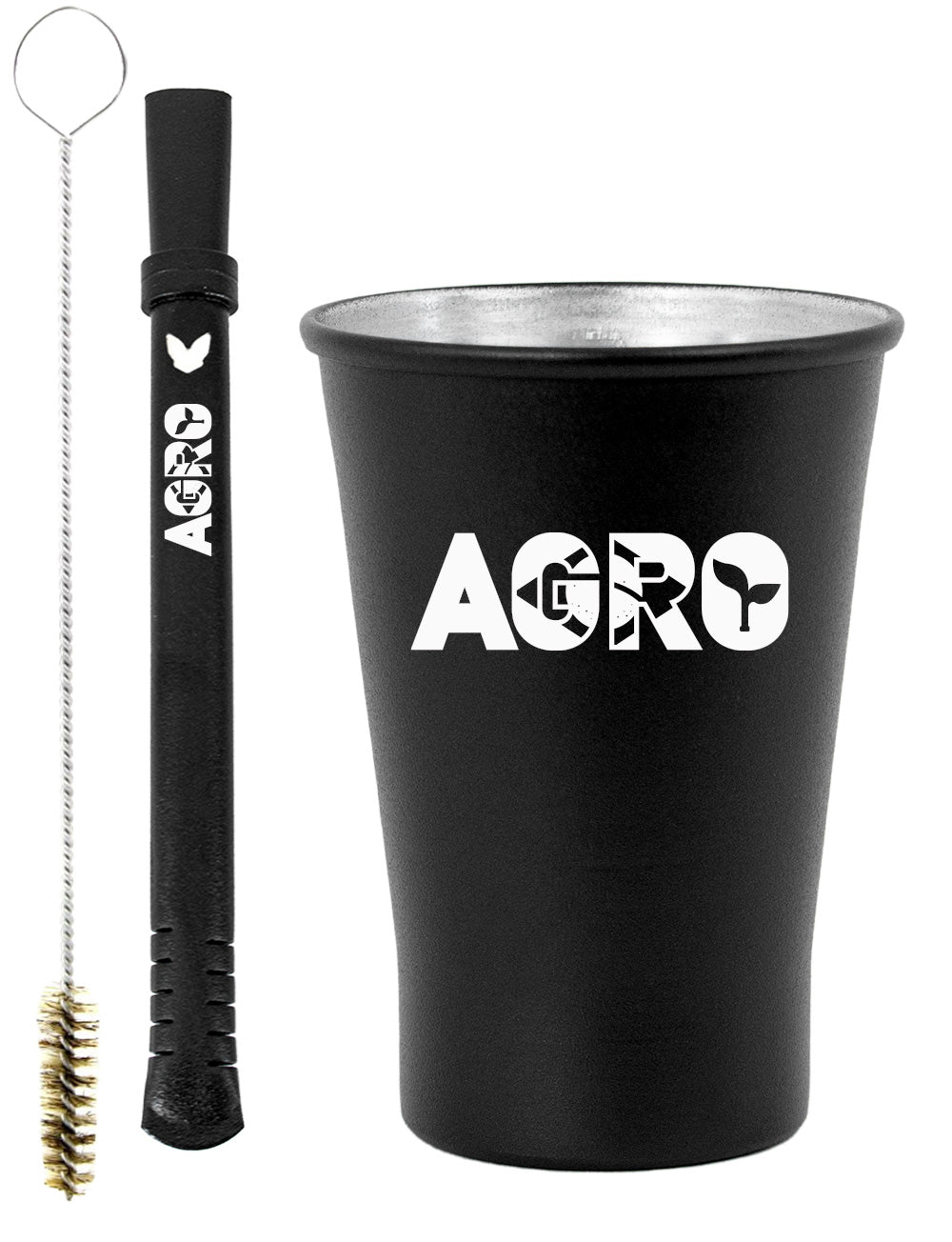 Kit Tereré Copo Cuia Econo Bomba Preto Agro Brasil