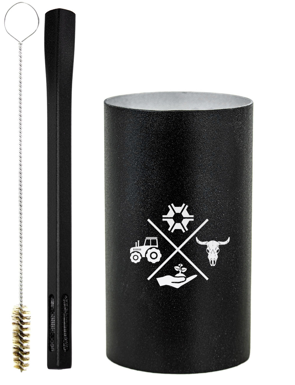 Kit Tereré Copo Cuia Premium Bomba Preto Made in Roça