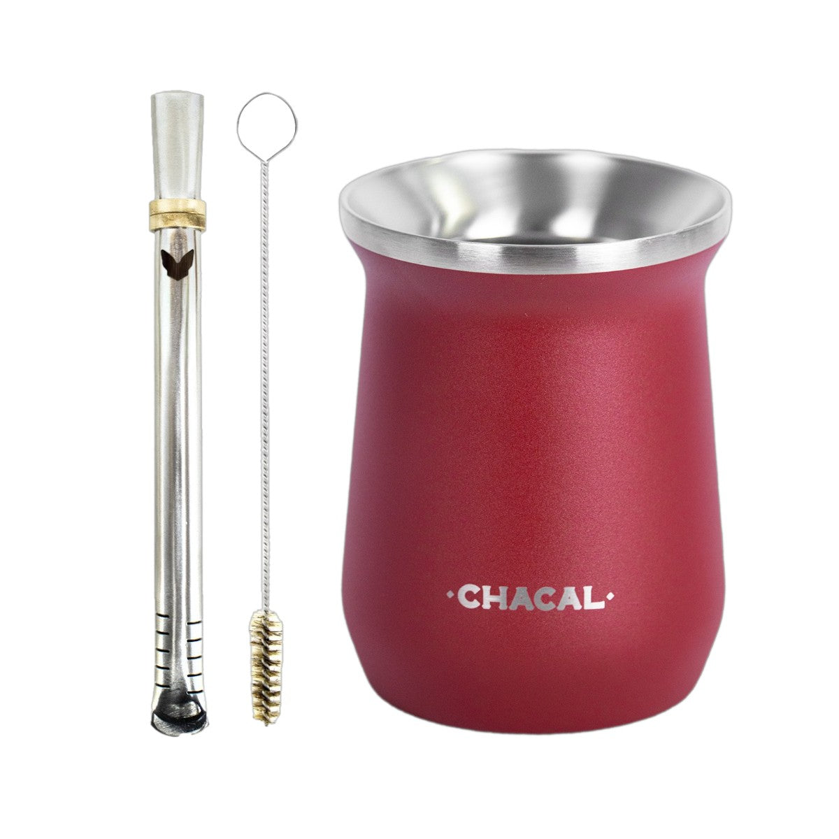 Kit Terere Chacal Copo E Bomba E Escova 100% Inox