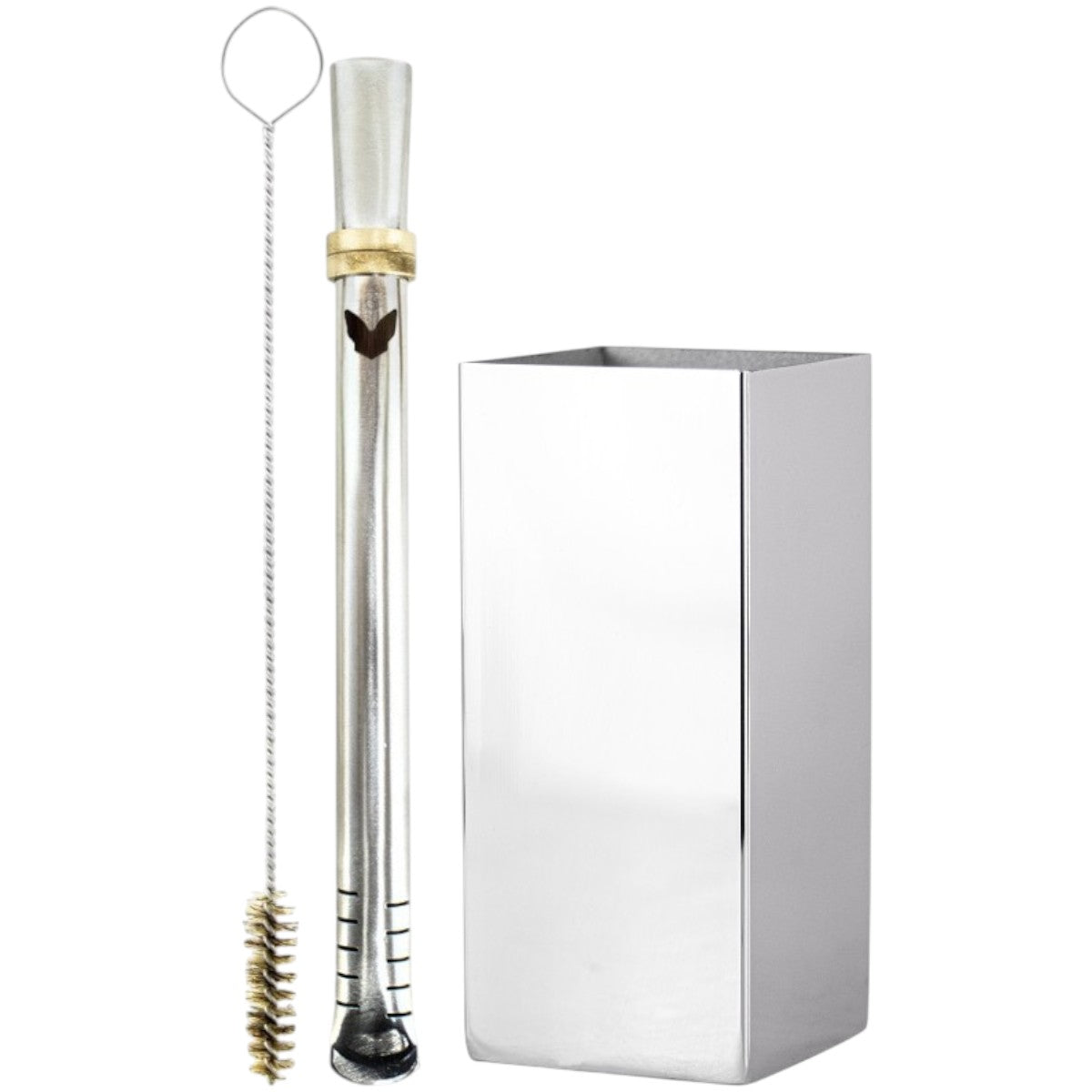 Kit Bomba Chacal e Copo Quadrado Terere Aço Inox - Escolha a Cor