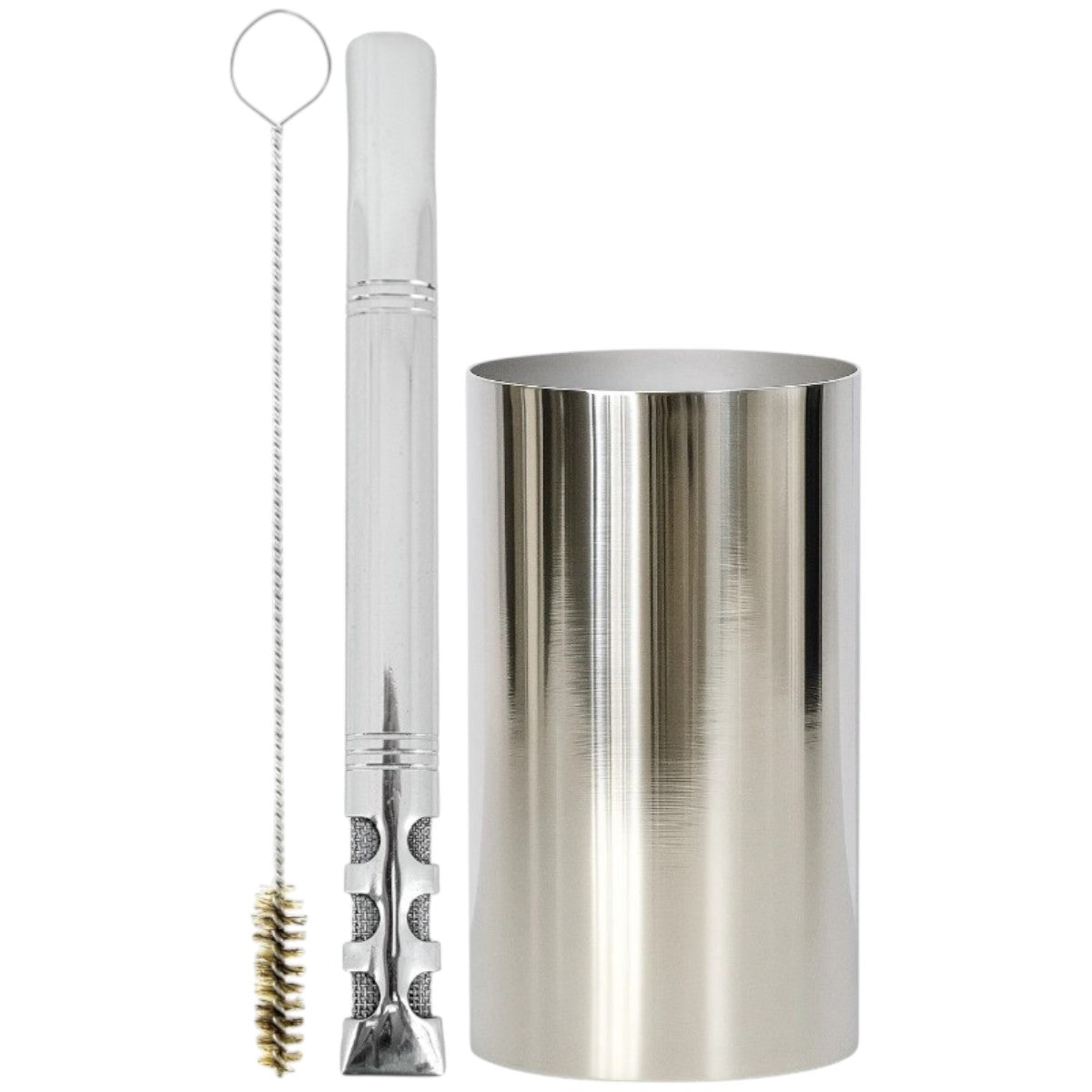 Kit Bomba V6 e Copo Redondo Terere Aço Inox - Escolha a Cor