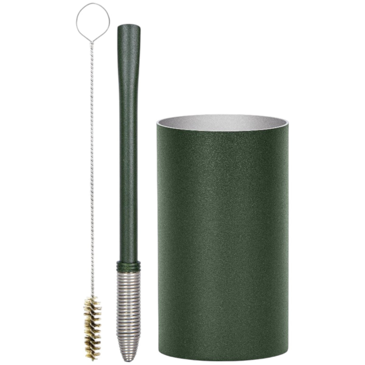 Kit Bomba Mola Conica e Copo Redondo Terere Aço Inox - Escolha a Cor