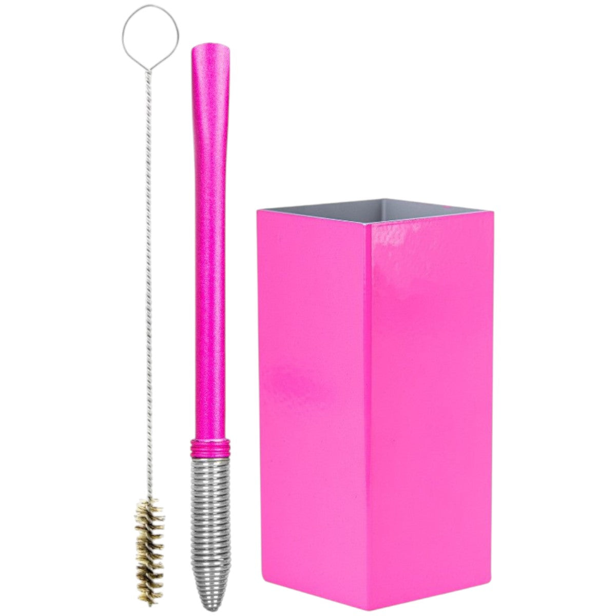 Kit Bomba Mola Conica e Copo Quadrado Terere Aço Inox - Escolha a Cor