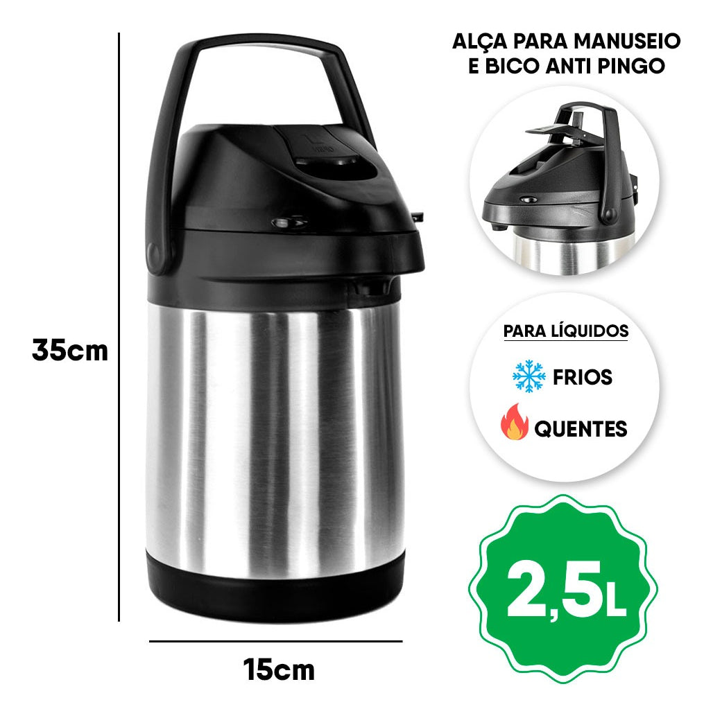 Kit Tereré Copo Termico 360ml Com Tampa Bomba Inox Garrafa Termica Inox
