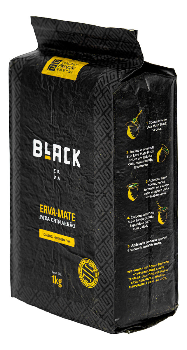 Erva Mate Para Chimarrão Black Premium 100% Natural Fina 1kg