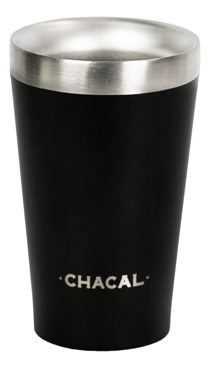 Kit Tereré Chacal Copo Bomba Garrafa Térmica Inox Preto 2.5l