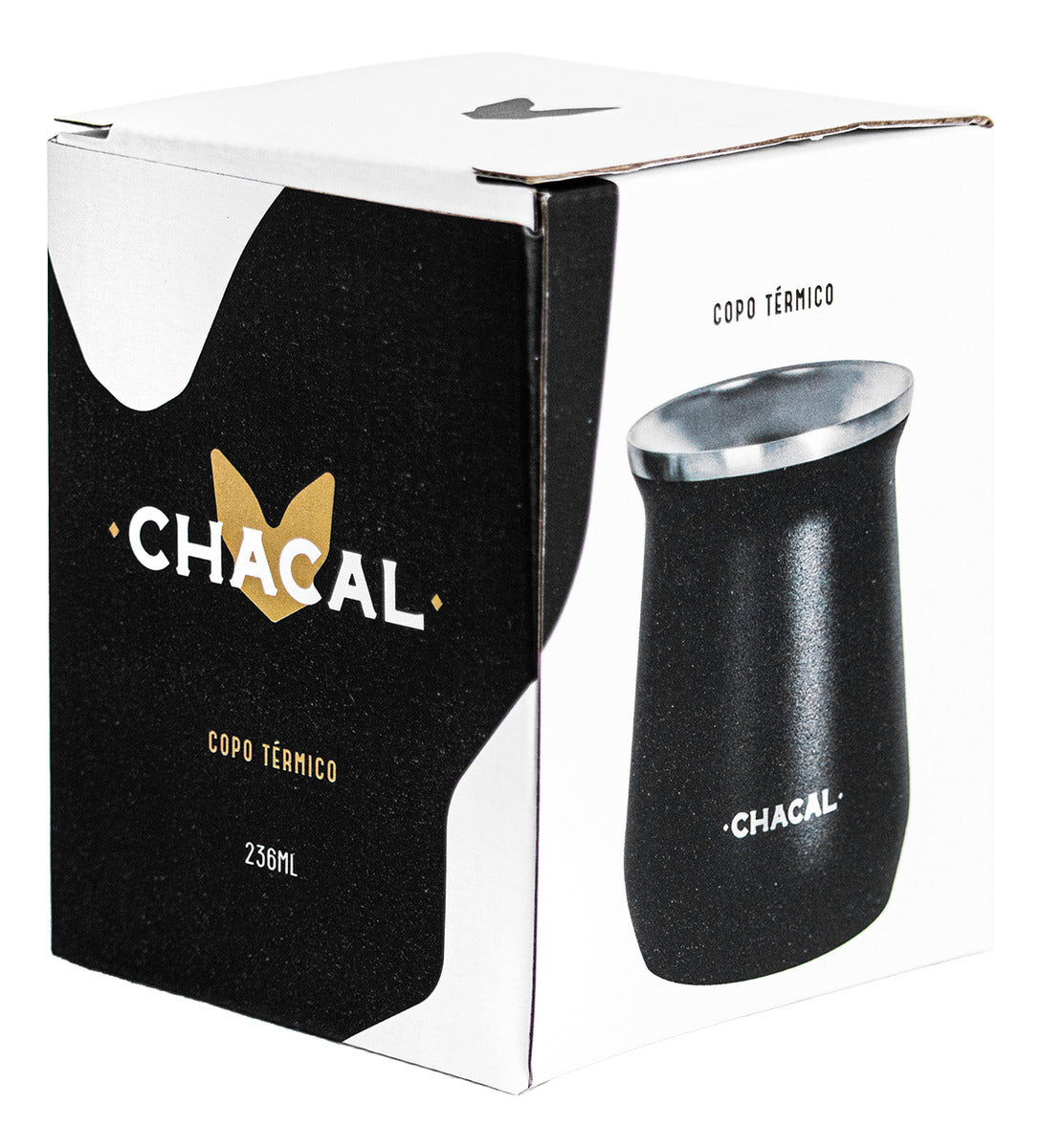 Copo Cuia Tereré Térmico 100% Inox Chacal 236ml Branco