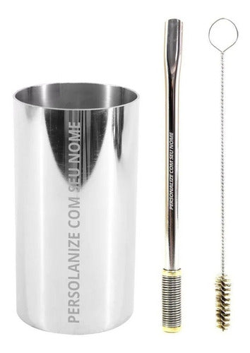 Kit Bomba Bojo Mola Gold Copo Redondo Terere Inox - Personalizado Nome