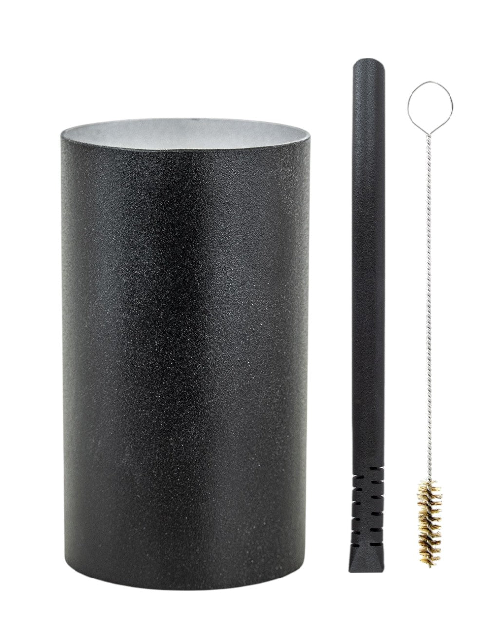 Kit Bomba E Copo Redondo Terere Aço Inox Preto - Escolha a Bomba