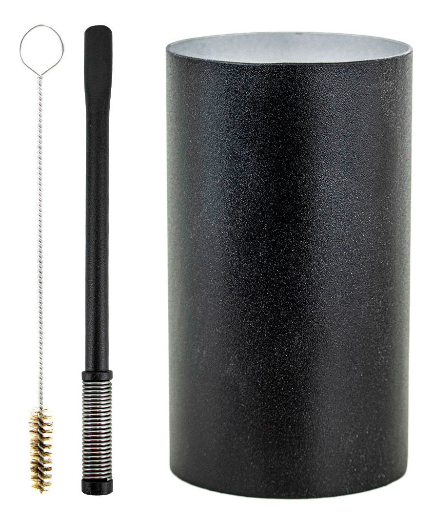Kit Bomba E Copo Redondo Terere Aço Inox Preto Bojo Mola