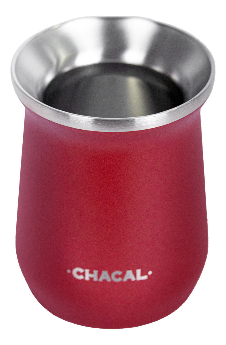 Copo Cuia Tereré Térmico 100% Inox Chacal 236ml Bordo