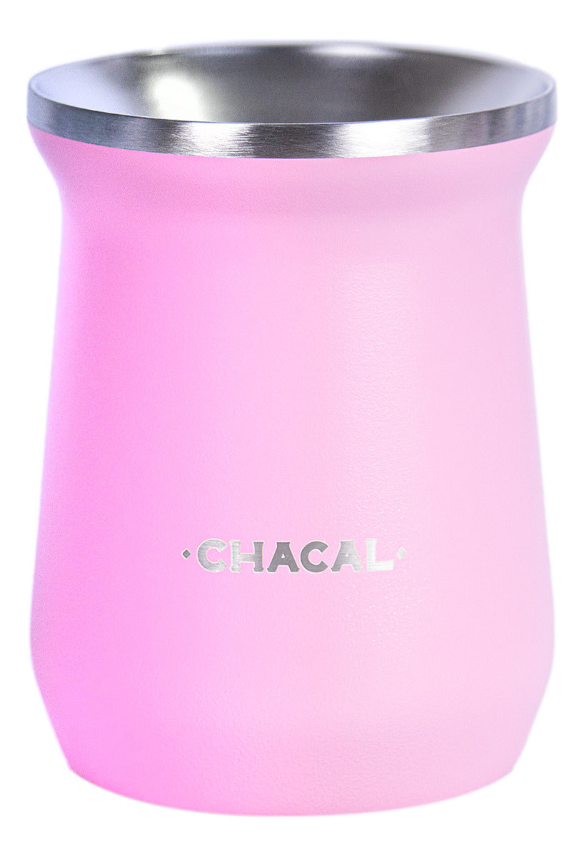 Copo Cuia Tereré Térmico 100% Inox Chacal 236ml Rosa